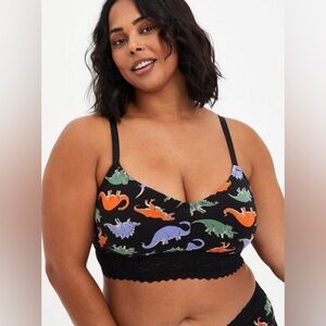 Torrid Black Dinosaur Print Bra
